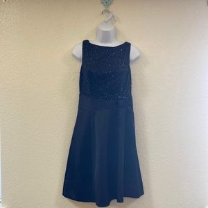 Gorgeous Chaps black sequin top fit and flare cocktail dress size 4